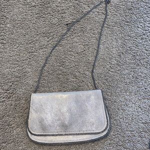 Steve Madden metallic silver chain crossbody